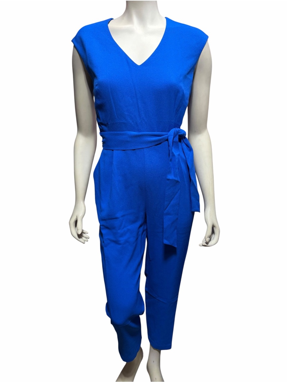 Bar III Dresses Cirque Royal Blue Jumpsuit NWT Small Tie Waist Belted